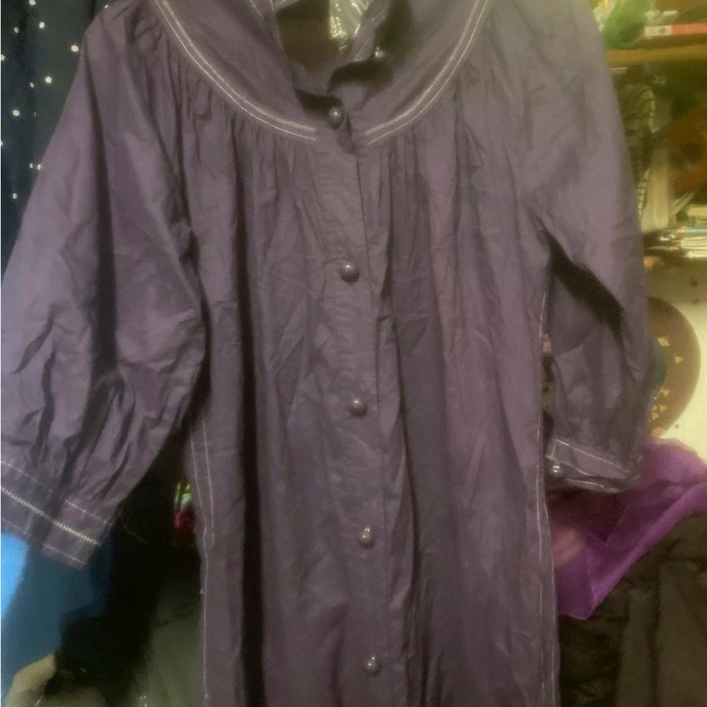 Whistles Plum Button-Down Robe